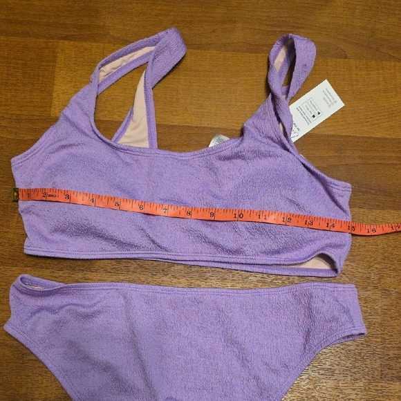 Cupshe Pink and Purple Bikinis Swimsuit with Textured Finish. Size M - Picture 8 of 9